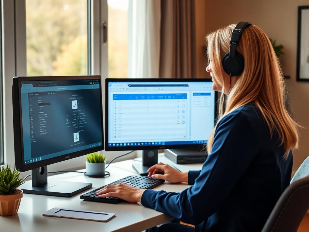 Professional virtual assistant supporting healthcare practices remotely